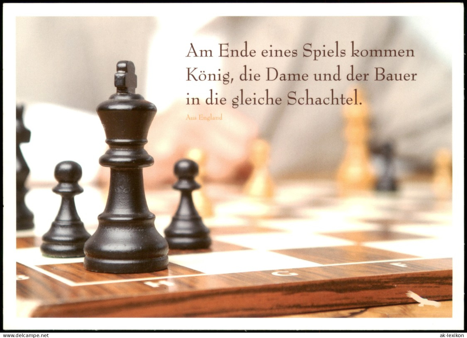 Ansichtskarte  Schach Chess - Spiel Fotokarte Figuren Schachbrett 2014 - Zeitgenössisch (ab 1950)