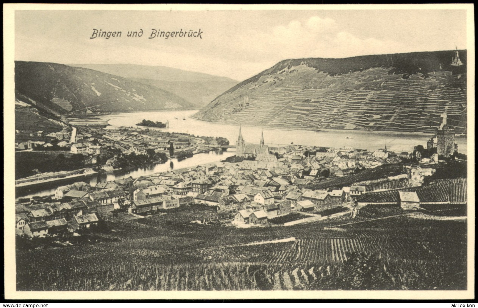 Ansichtskarte Bingen Am Rhein Panorama-Ansicht Mit Nahe- Und Rhein-Tal 1908 - Bingen