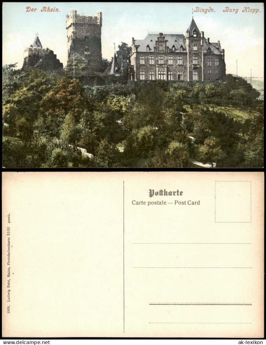 Bingen Am Rhein Burg Klopp Color Außenansicht (Castle Building) 1910/1908 - Bingen
