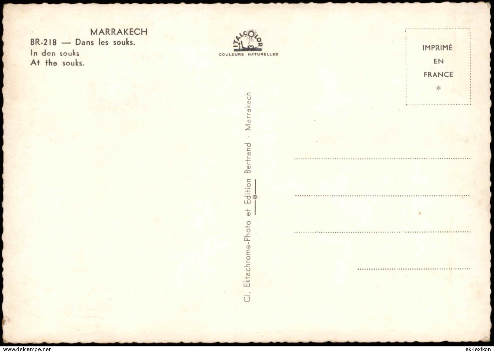 Postcard Marrakesch At The Souks, Stoff-Händler 1970 - Marrakesh