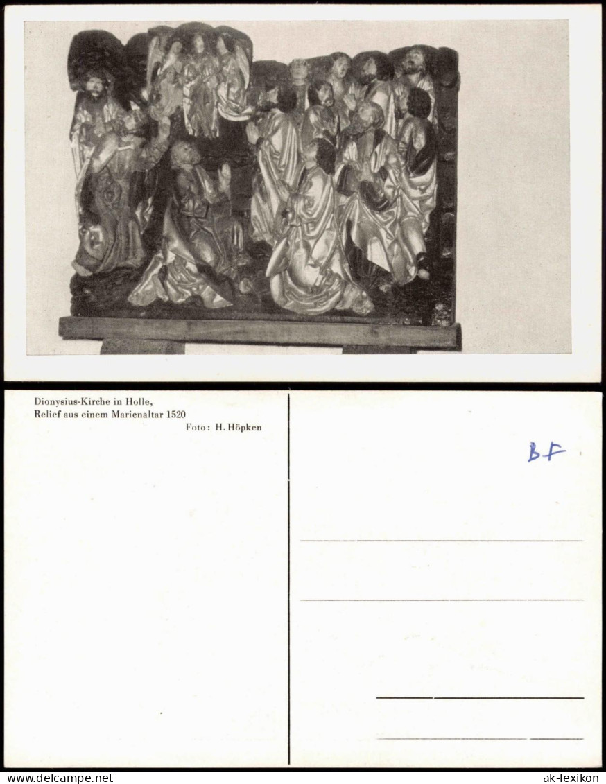 Ansichtskarte  Dionysius-Kirche In Holle, Relief Aus Einem Marienaltar 1960 - Sonstige & Ohne Zuordnung