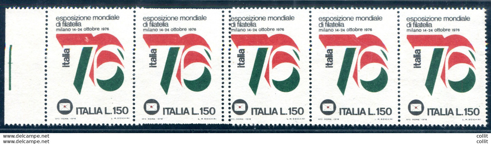 Italia '76 Lire 150 Varietà Doppia Dentellatura Orizzontale - Errors And Curiosities