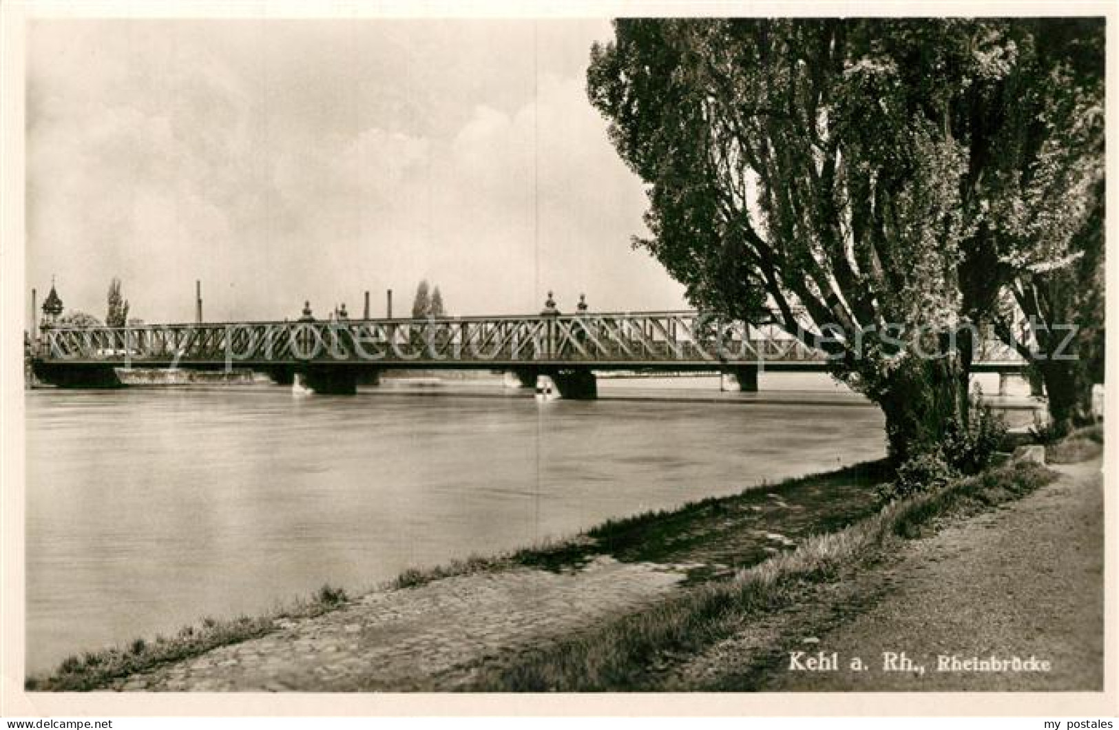 73358284 Kehl Rhein Rheinbruecke Uferpartie Kehl Rhein - Kehl