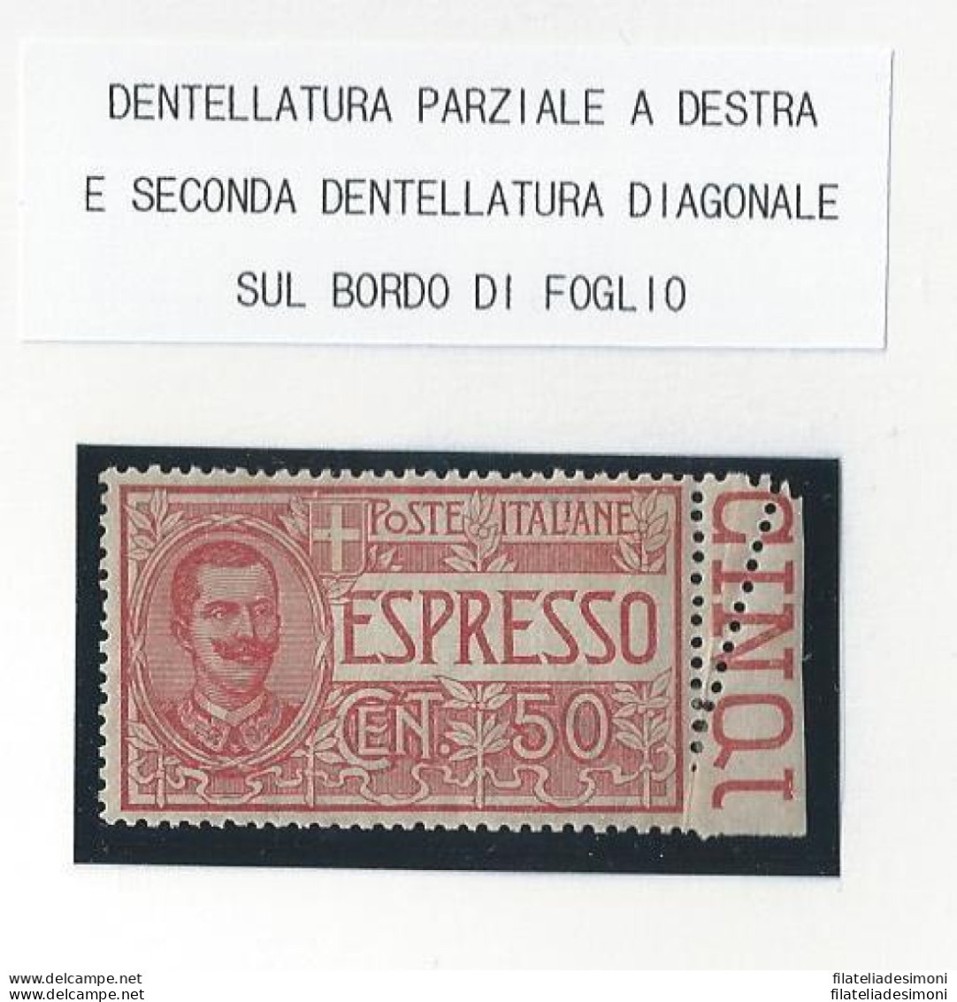 1920 Italia - Regno , Espresso N° 4  NUMERO DI TAVOLA MNH/** VARIETA' - Sonstige & Ohne Zuordnung