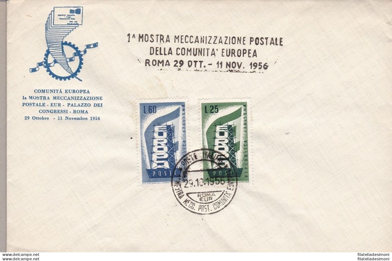 1956 Repubblica Di Italia, N° 803/804 Su Busta NON VIAGGIATA - Storia Postale