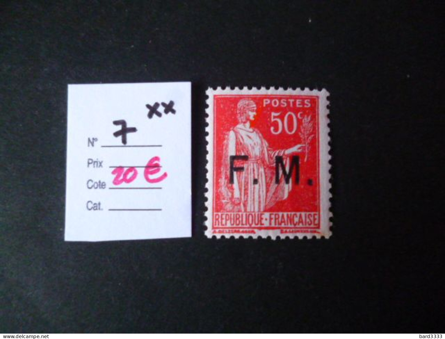 Timbre France Neuf ** Franchise N° 7 Cote 20 € - Military Postage Stamps