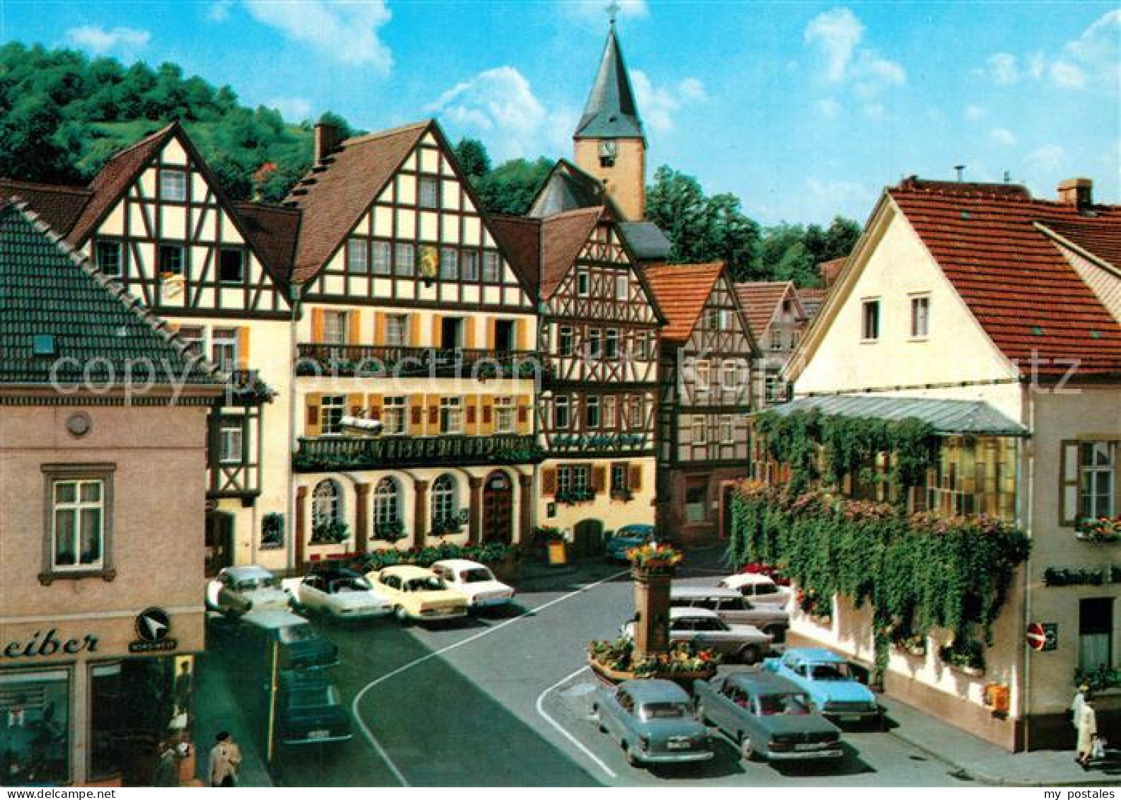 73357742 Bad Orb Marktplatz Altstadt Fachwerkhaeuser Kirchturm Bad Orb - Bad Orb