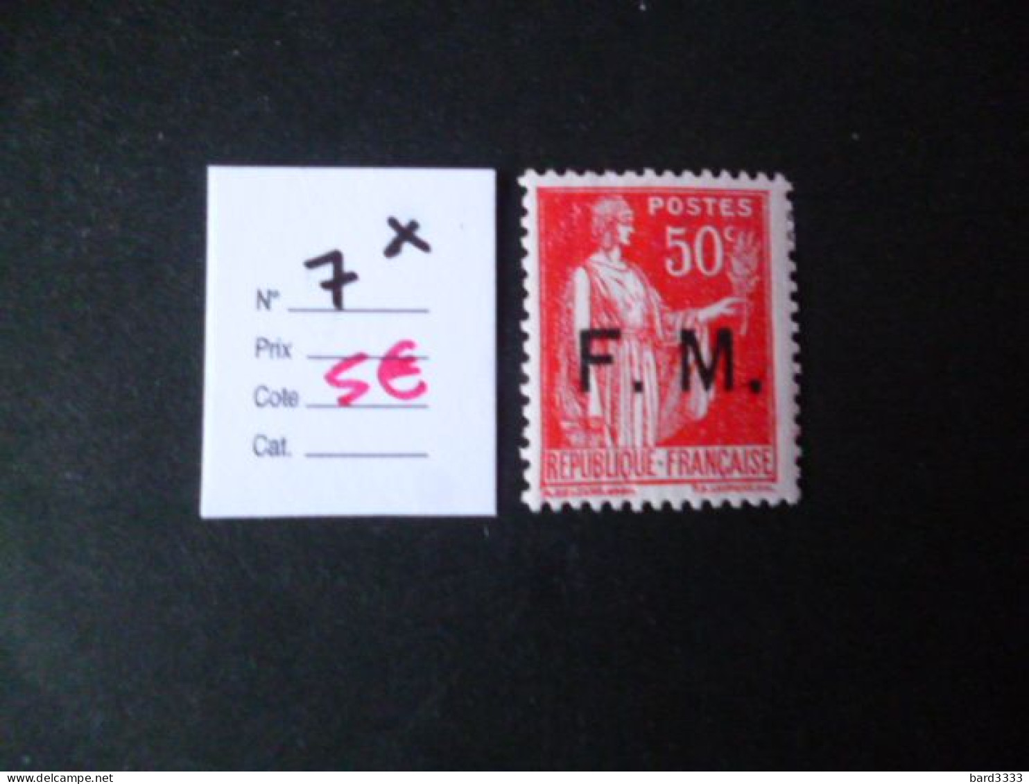 Timbre France Neuf * Franchise N° 7  Cote 5 € - Timbres De Franchise Militaire