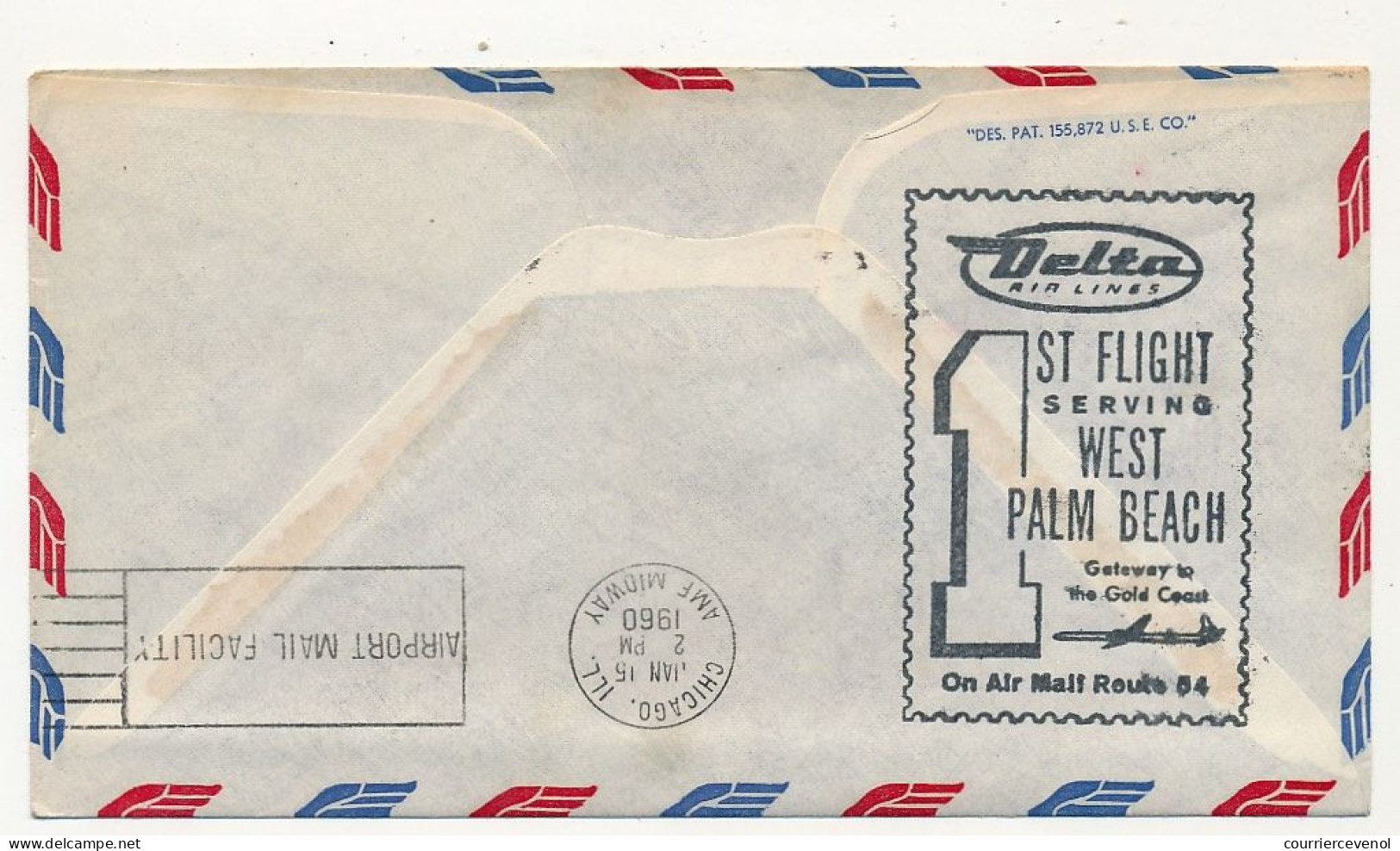 Etats Unis - Env. Depuis St Palm Beach - First Flight Jacksonville - West Palm Beach - 15 Janv. 1960 - 2c. 1941-1960 Brieven