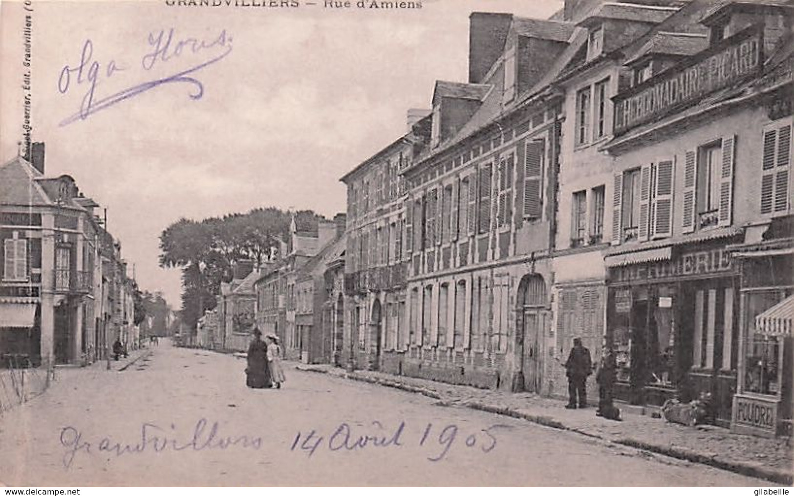 60 - GRANDVILLIERS - Rue D'Amiens - Imprimerie - Grandvilliers