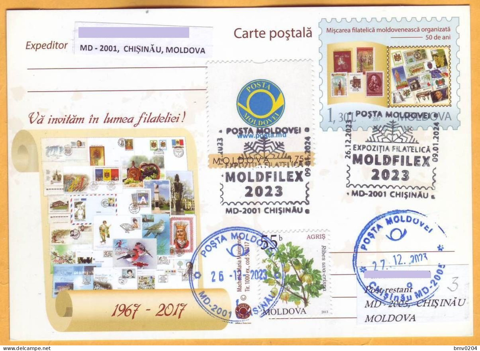 2023 2024  Moldova Special Postmark „Philatelic Exhibition „MOLDFILEX 2023” Opening Of The Exhibition - Moldavie