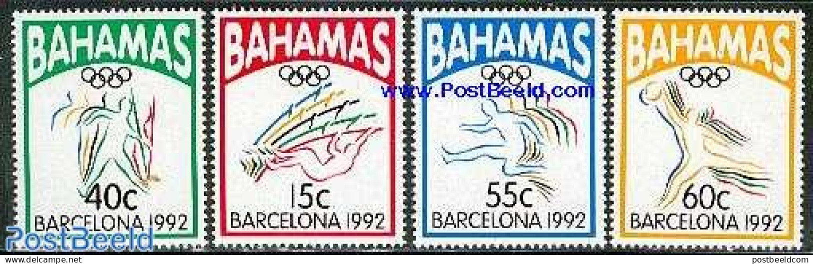 Bahamas 1992 Olympic Games 4v, Mint NH, Sport - Athletics - Basketball - Olympic Games - Leichtathletik