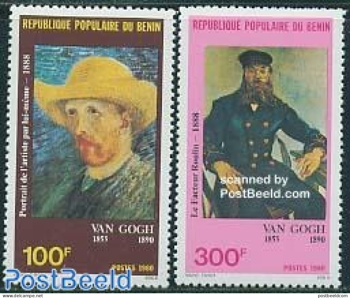 Benin 1980 Vincent Van Gogh 2v, Mint NH, Art - Modern Art (1850-present) - Vincent Van Gogh - Unused Stamps