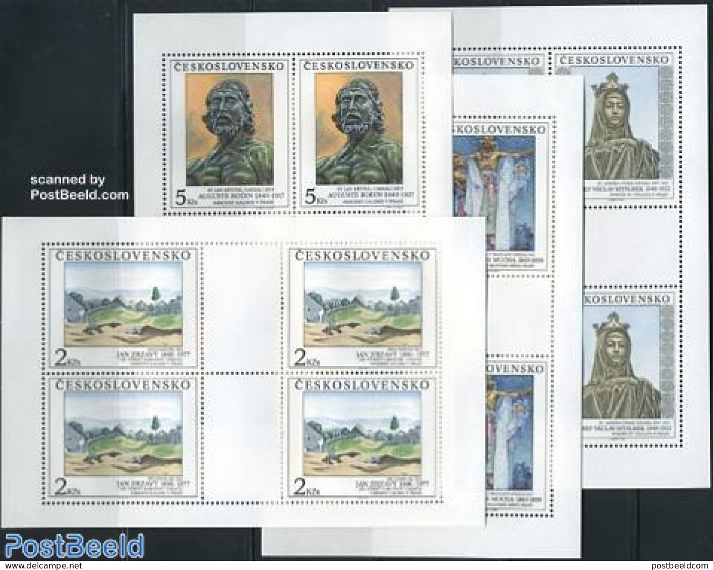 Czechoslovkia 1990 National Galeries 4 M/ss, Mint NH, Art - Paintings - Other & Unclassified