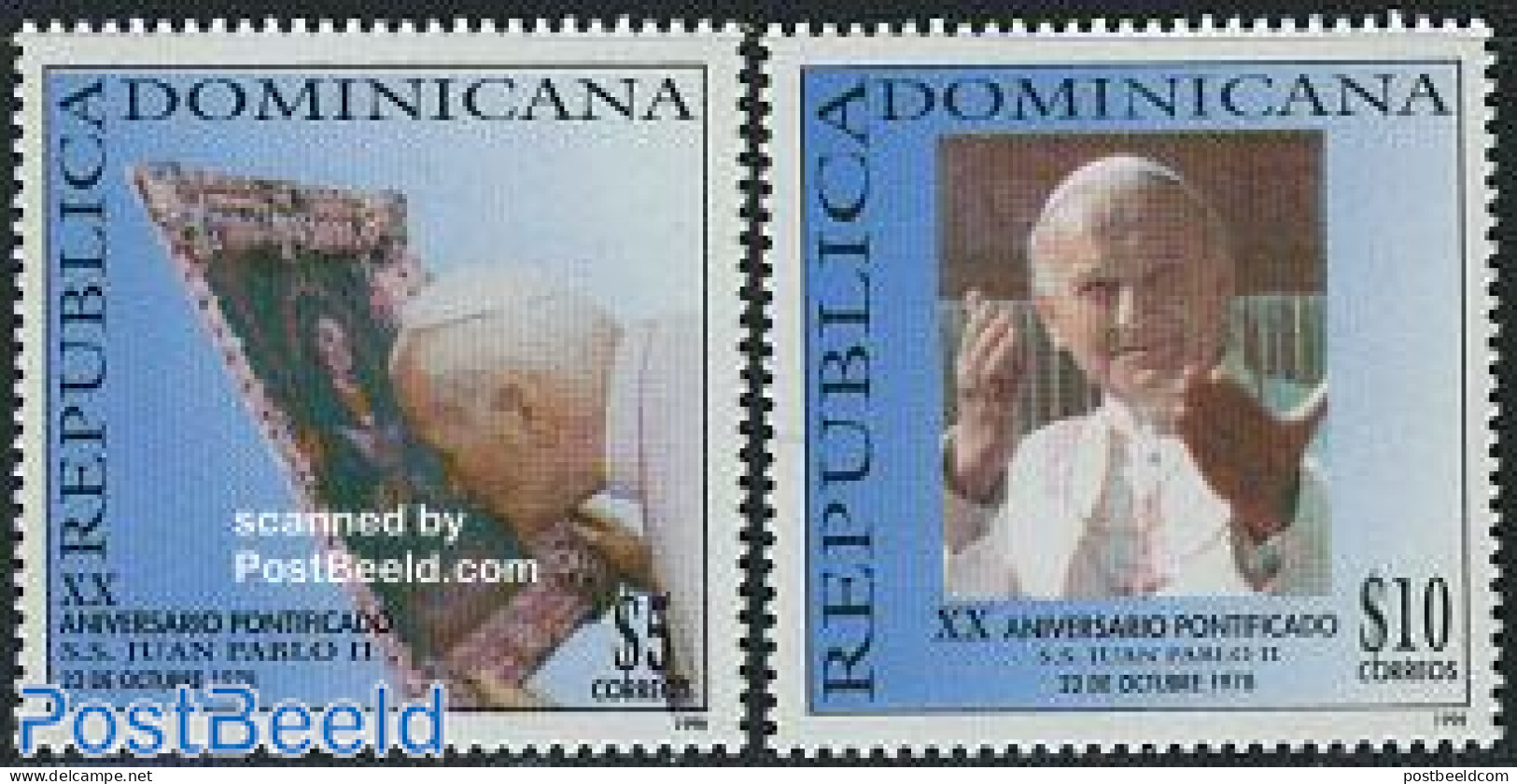 Dominican Republic 1998 Pope John Paul II 2v, Mint NH, Religion - Pope - Religion - Papi