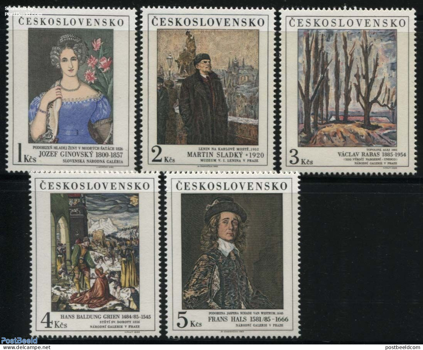 Czechoslovkia 1985 Paintings 5v, Mint NH, Art - Paintings - Other & Unclassified