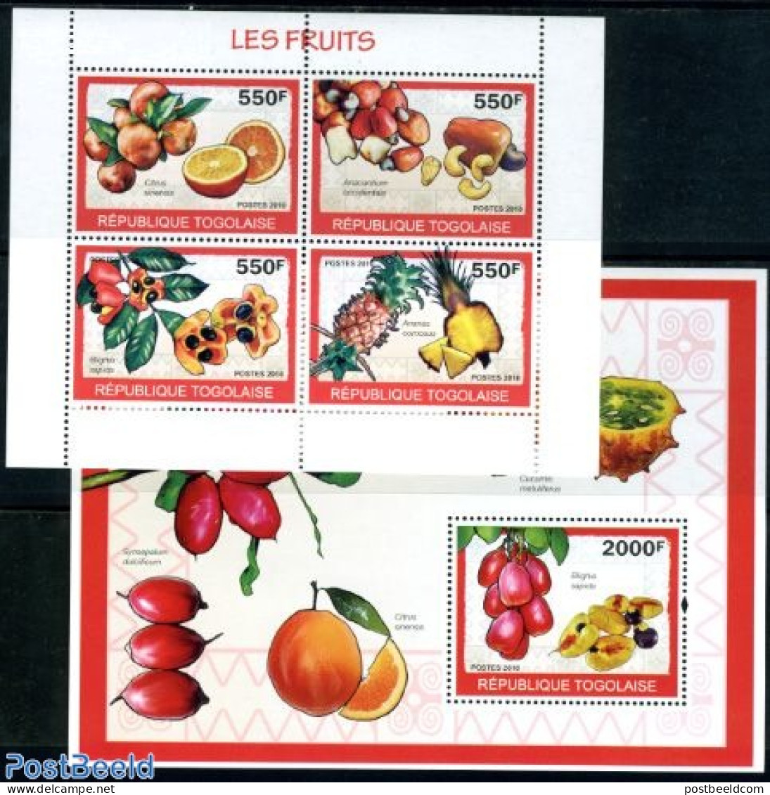 Togo 2010 Fruits 5v (2 S/s), Mint NH, Nature - Fruit - Fruits