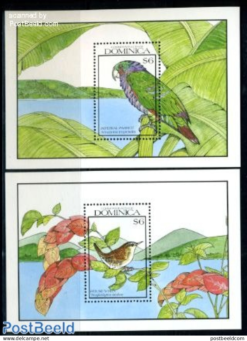 Dominica 1990 Birds 2 S/s, Mint NH, Nature - Birds - Dominikanische Rep.