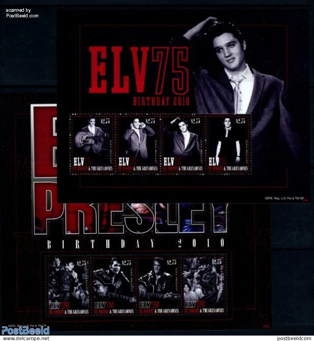 Saint Vincent 2010 Elvis Presley 8v (2 M/s), Mint NH, Performance Art - Elvis Presley - Music - Popular Music - Elvis Presley