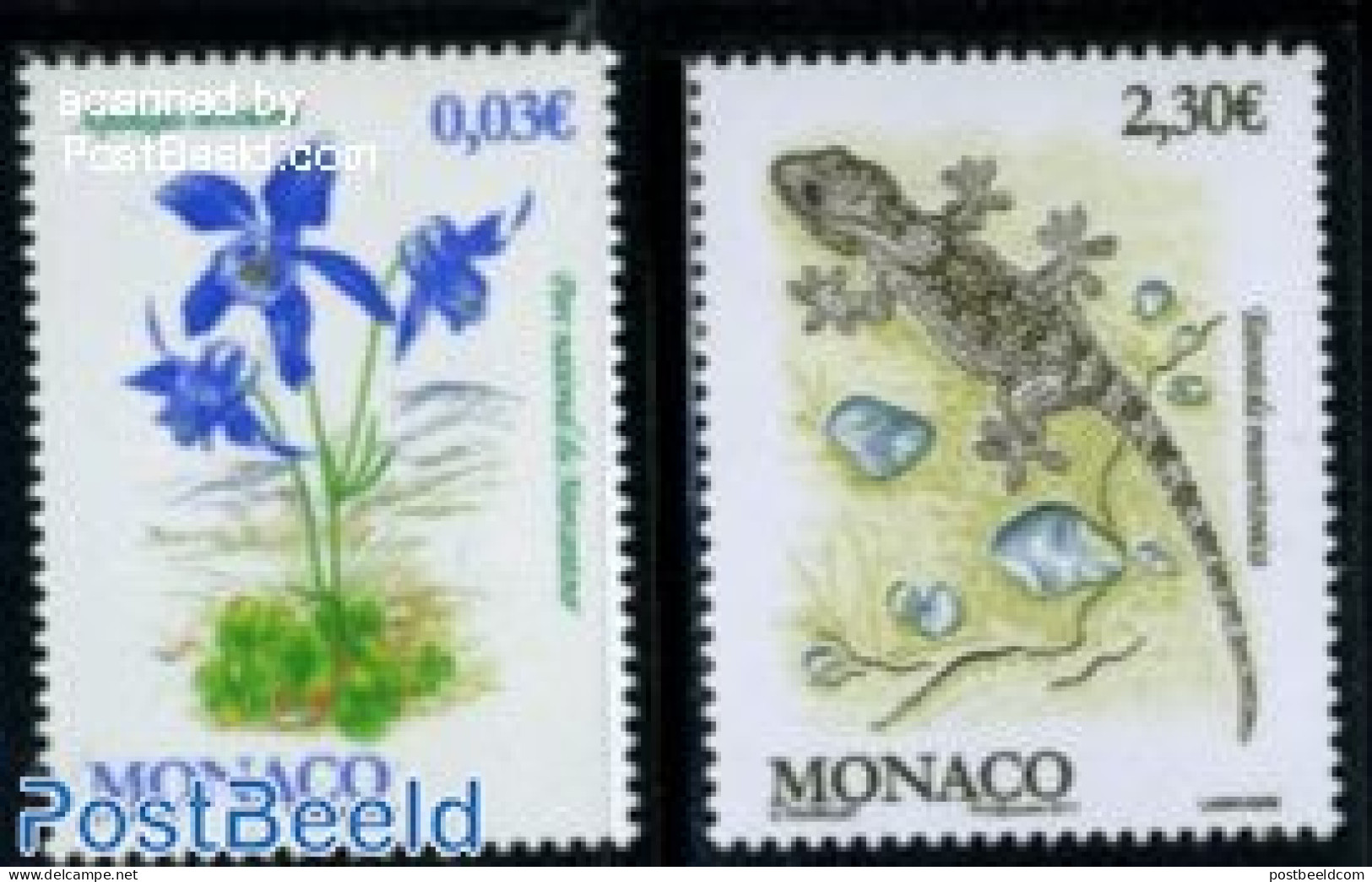 Monaco 2011 Definitives 2v, Mint NH, Nature - Flowers & Plants - Reptiles - Unused Stamps