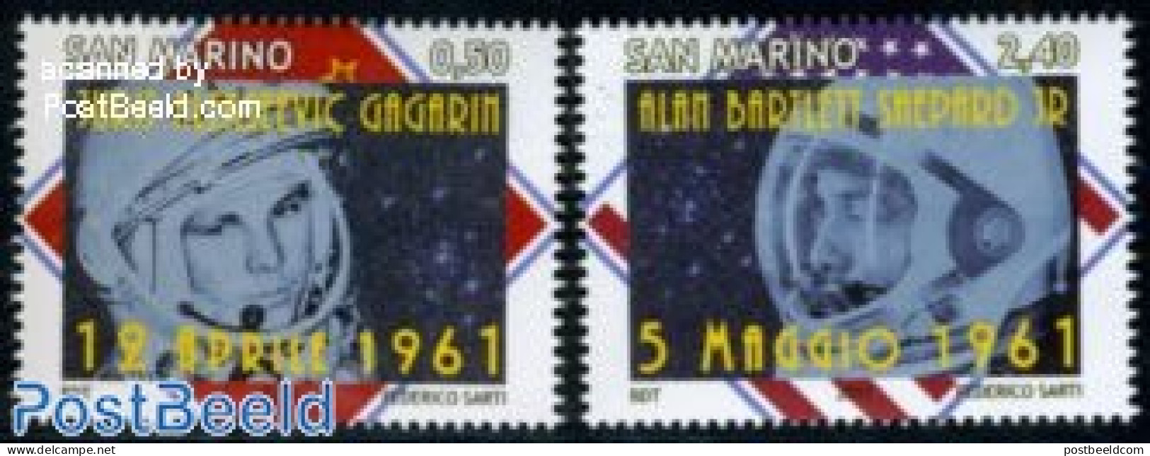 San Marino 2011 50 Years Manned Space Flights 2v, Mint NH, Transport - Space Exploration - Ungebraucht