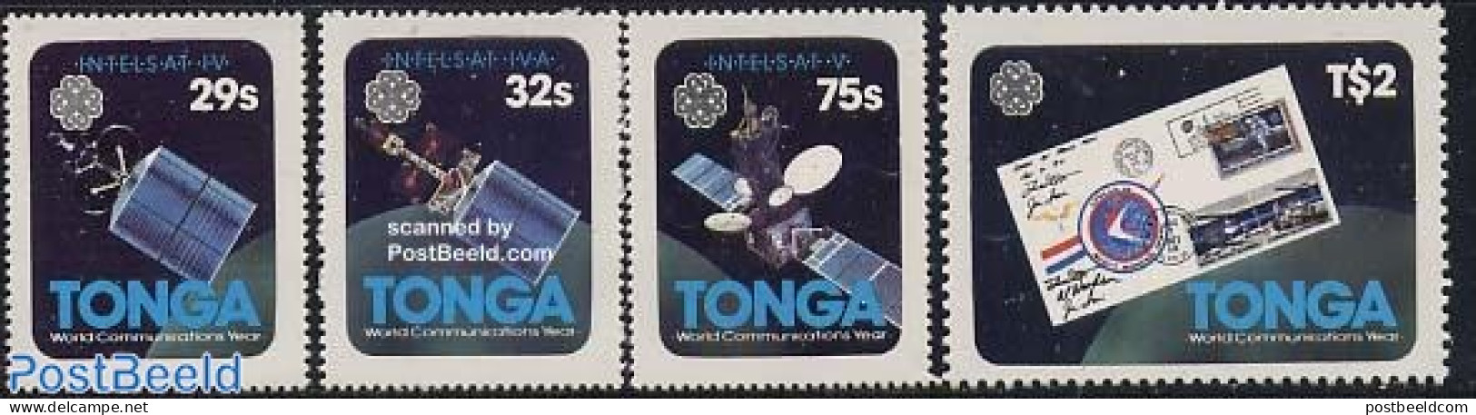 Tonga 1983 World Communication Year 4v, Mint NH, Science - Transport - Int. Communication Year 1983 - Stamps On Stamps.. - Telekom