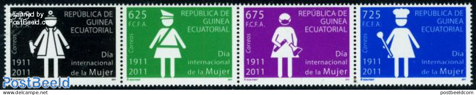 Equatorial Guinea 2011 World Woman Day 4v [:::], Mint NH, Health - History - Science - Various - Food & Drink - Health.. - Ernährung