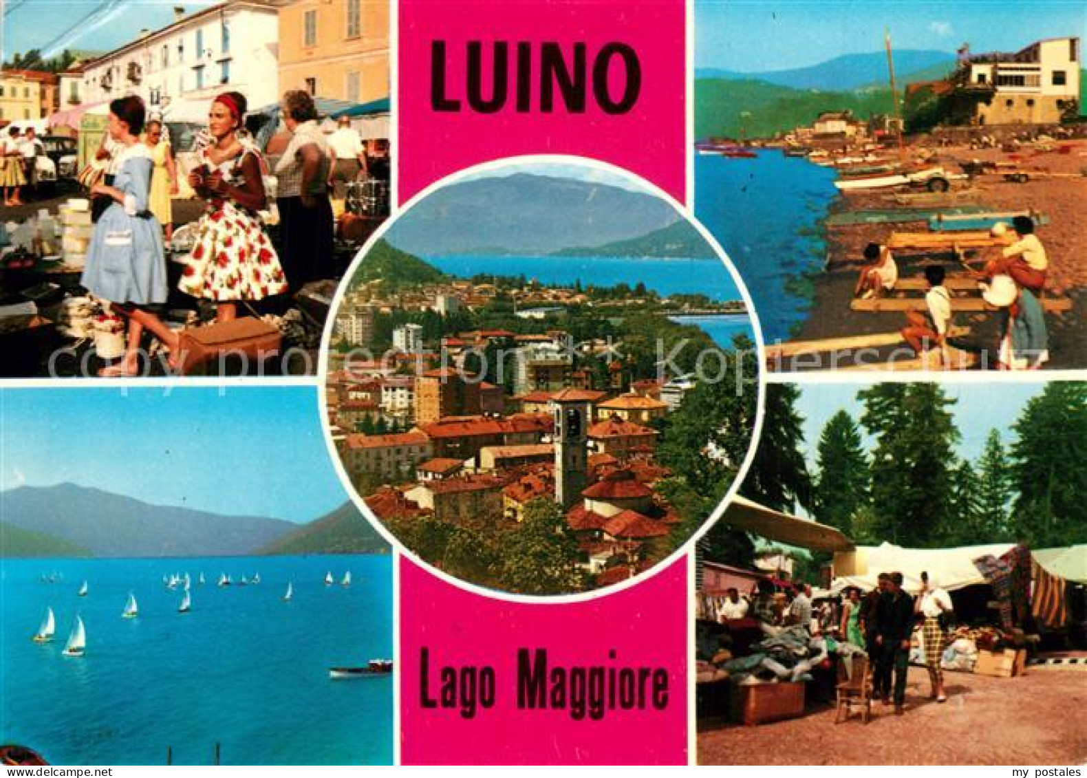 73356727 Luino Lago Maggiore Markt Strand Segelpartie Luino Lago Maggiore - Autres & Non Classés