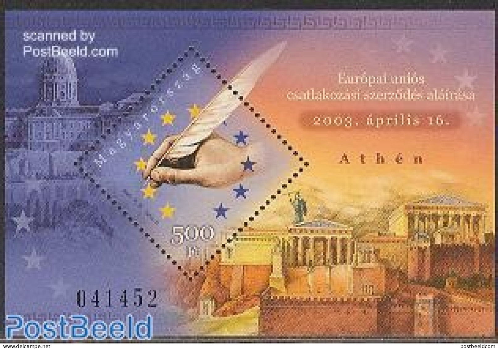 Hungary 2003 EU Membership S/s, Mint NH, History - Europa Hang-on Issues - Unused Stamps