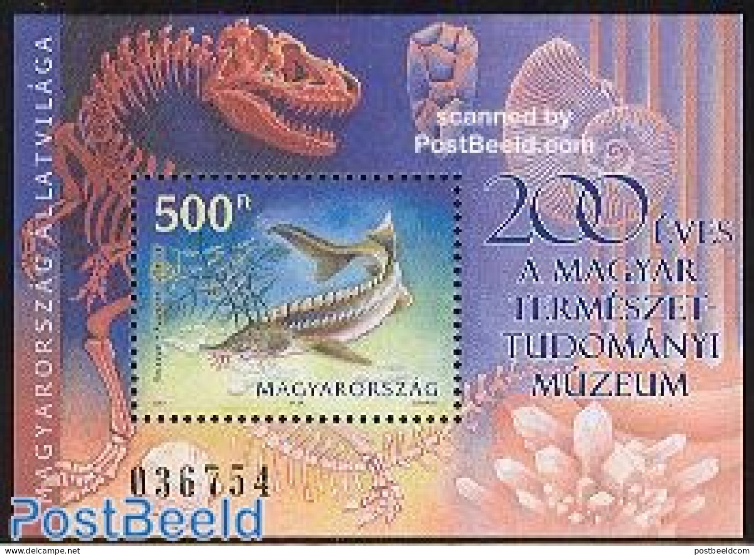 Hungary 2002 Fish S/s, Mint NH, Nature - Fish - Prehistoric Animals - Ongebruikt