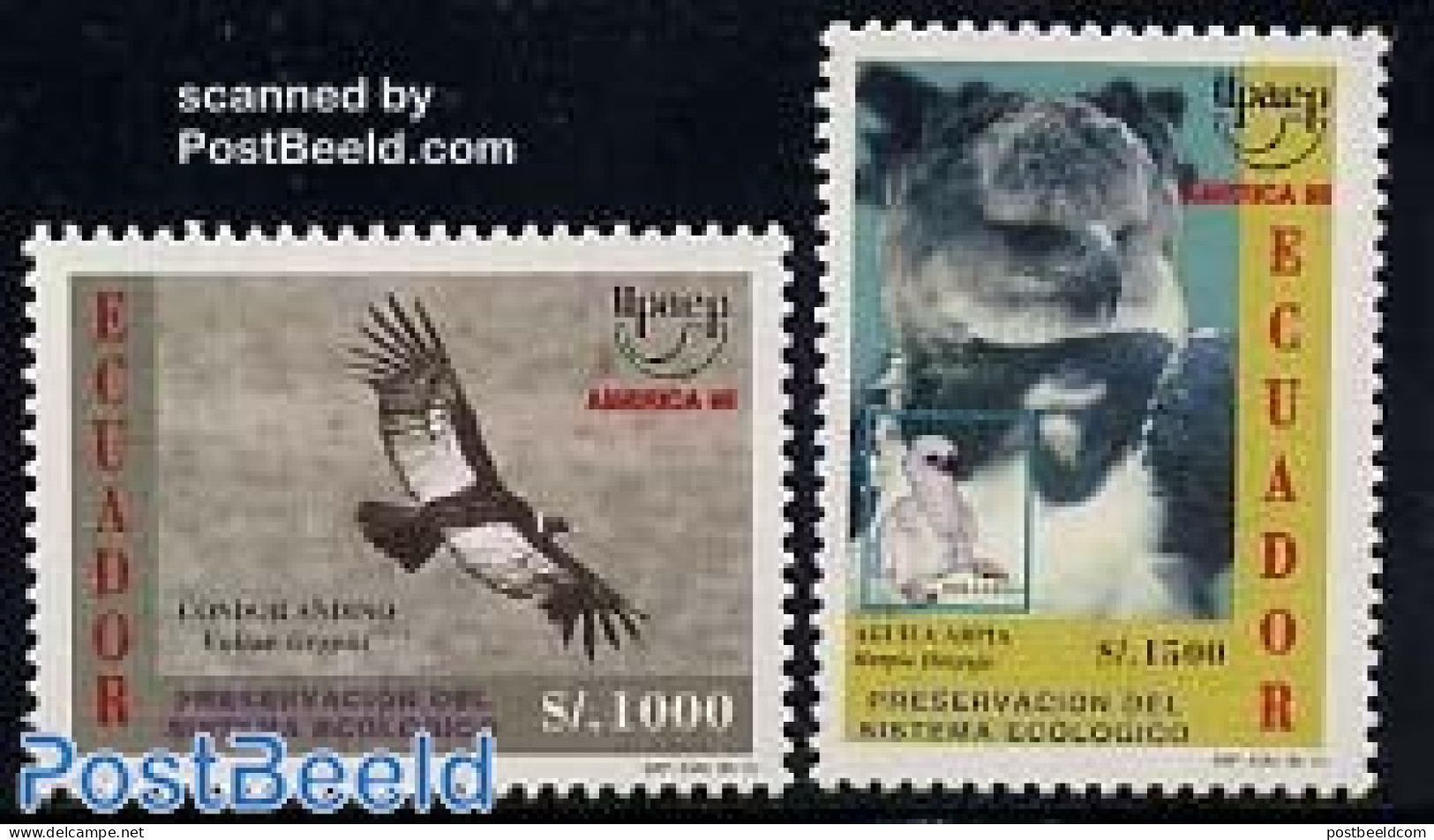 Ecuador 1996 UPAEP, Animals 2v, Mint NH, Nature - Animals (others & Mixed) - Birds - Birds Of Prey - U.P.A.E. - Ecuador