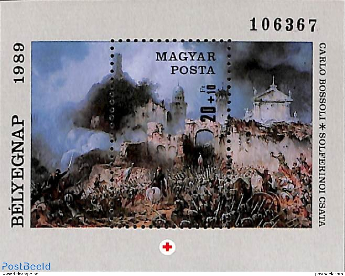 Hungary 1989 Stamp Day S/s, Mint NH, Health - Red Cross - Stamp Day - Art - Castles & Fortifications - Modern Art (185.. - Ongebruikt