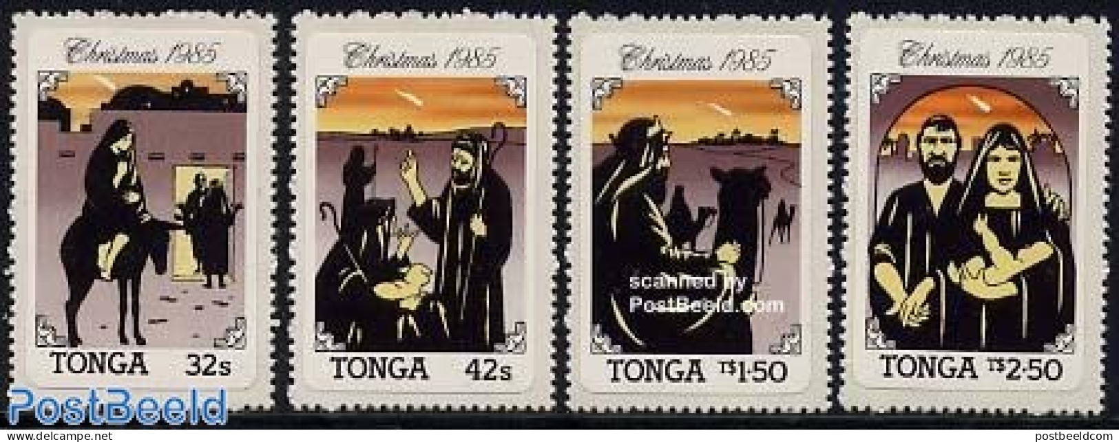 Tonga 1985 Christmas 4v, Mint NH, Religion - Christmas - Christmas
