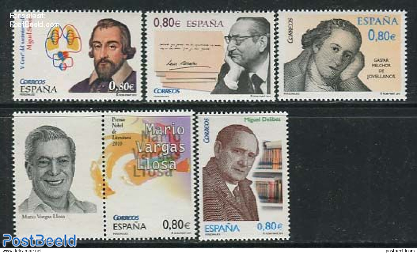 Spain 2011 Famous Persons 5v (1v With Tab), Mint NH, Health - History - Health - Nobel Prize Winners - Art - Authors -.. - Nuevos