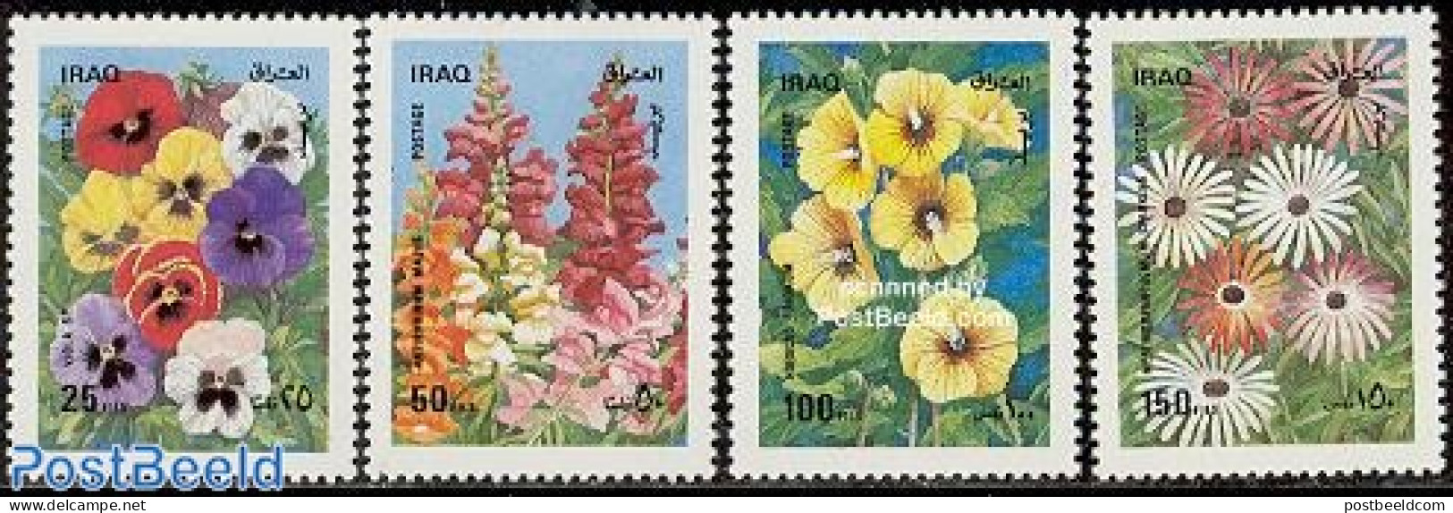 Iraq 1989 Flowers 4v, Mint NH, Nature - Flowers & Plants - Irak