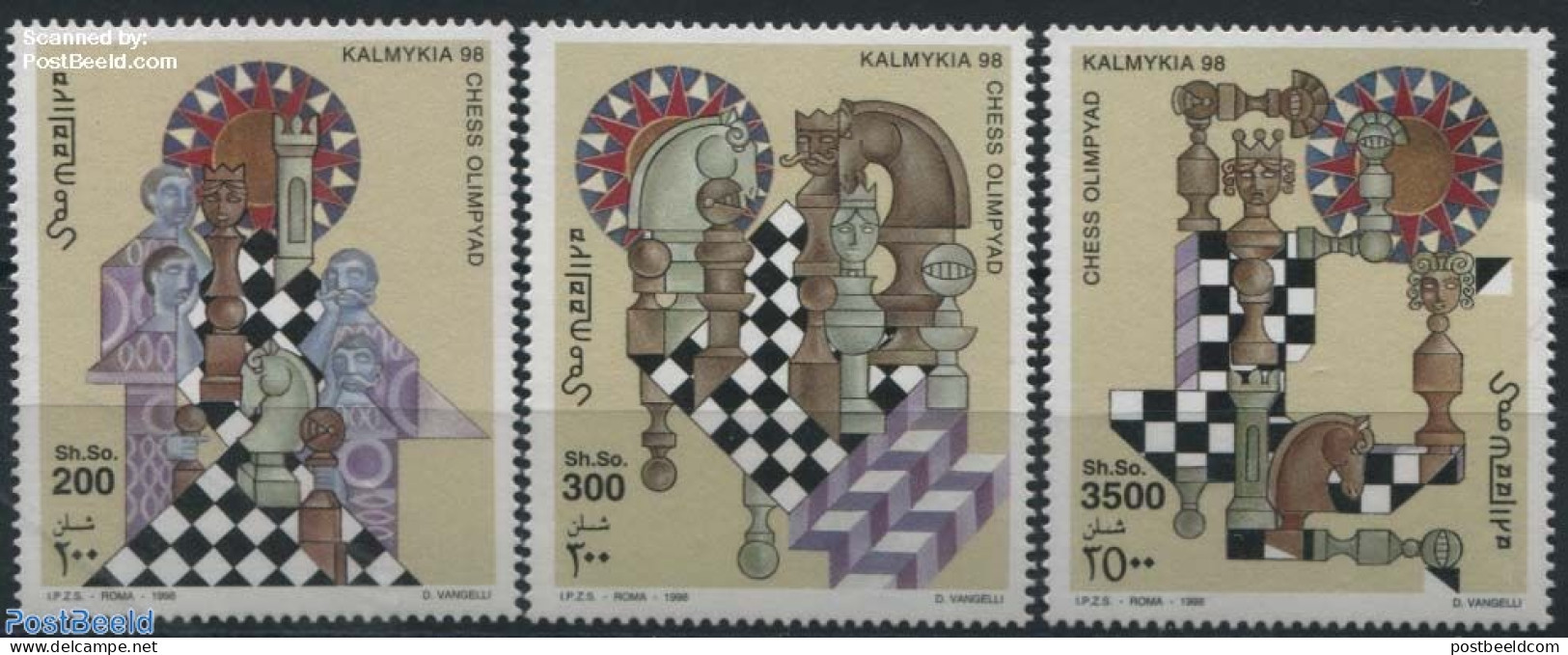 Somalia 1998 Chess 3v, Mint NH, Sport - Chess - Schaken