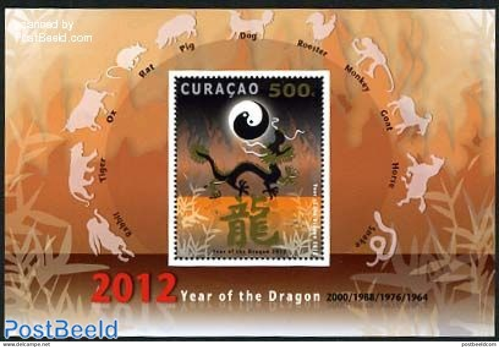 Curaçao 2012 Year Of The Dragon S/s, Mint NH, Various - New Year - Nieuwjaar