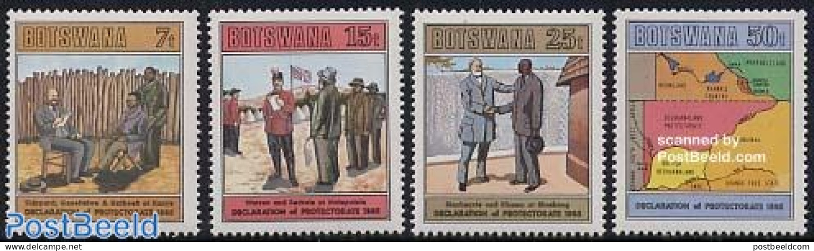 Botswana 1985 Bechuanaland Protectorate 4v, Mint NH, History - Various - History - Maps - Uniforms - Geografia