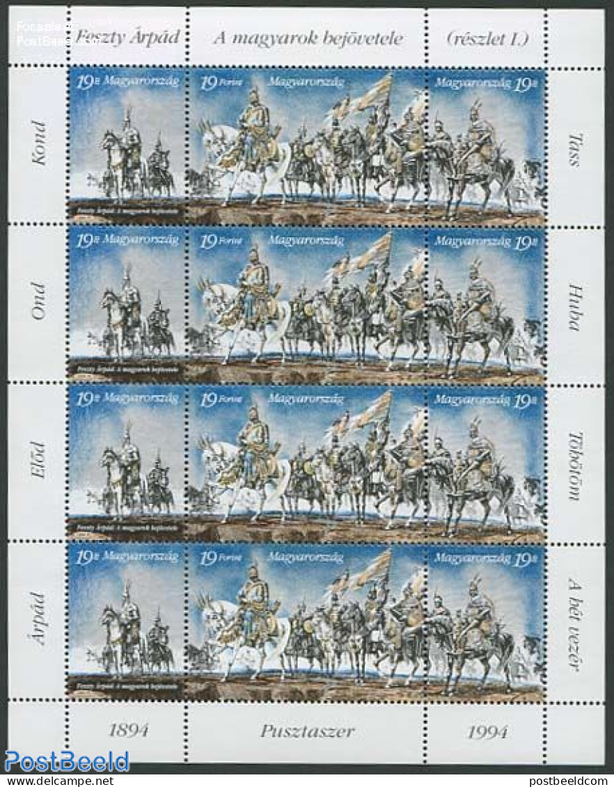 Hungary 1994 History M/s, Mint NH, History - Nature - History - Horses - Unused Stamps