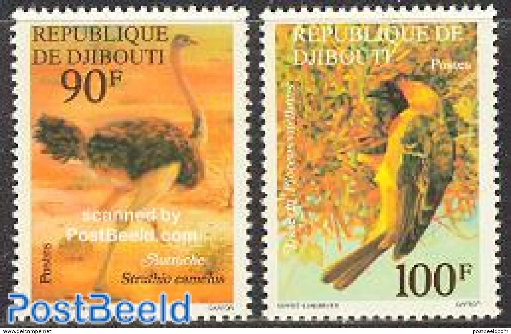 Djibouti 1977 Birds 2v, Mint NH, Nature - Birds - Gibuti (1977-...)