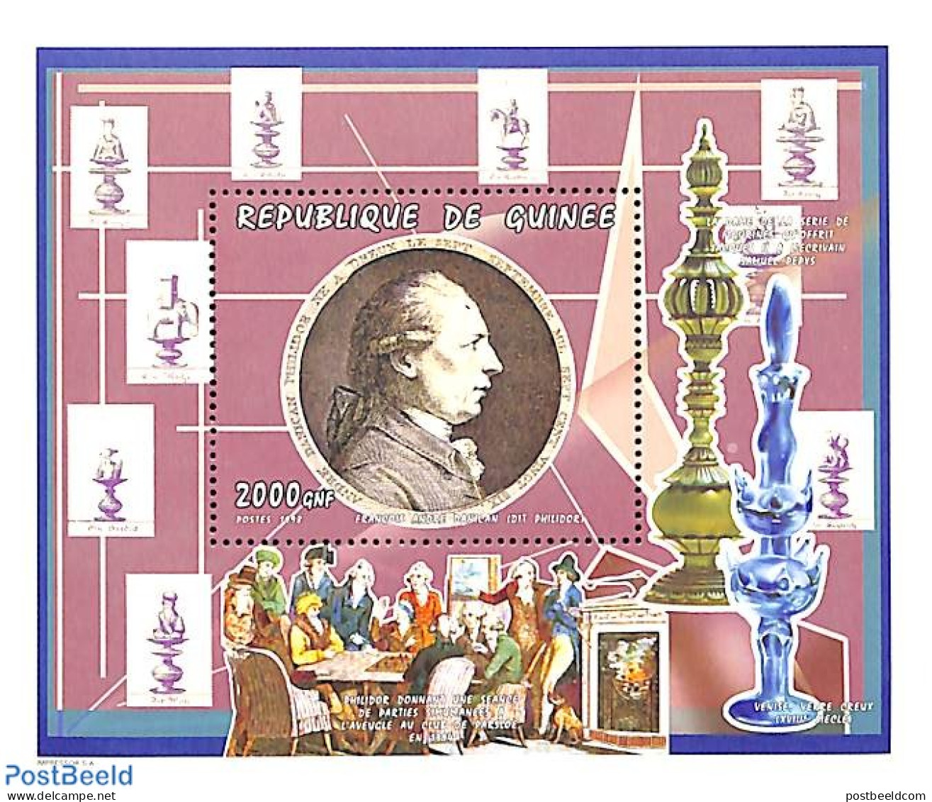 Guinea, Republic 1999 Chess Players S/s, Mint NH, Sport - Chess - Chess
