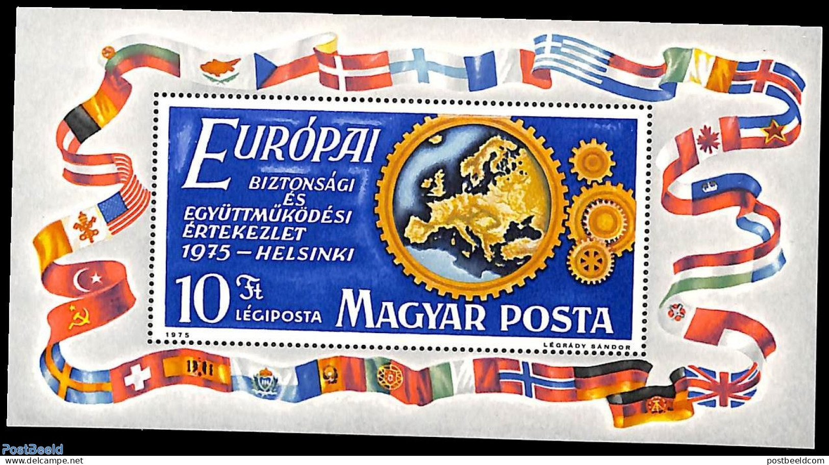 Hungary 1975 European Safety Conference S/s, Mint NH, History - Various - Europa Hang-on Issues - Maps - Nuovi