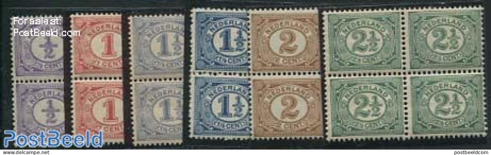 Netherlands 1899 Definitives 6v, Blocks Of 4 [+], Mint NH - Nuovi