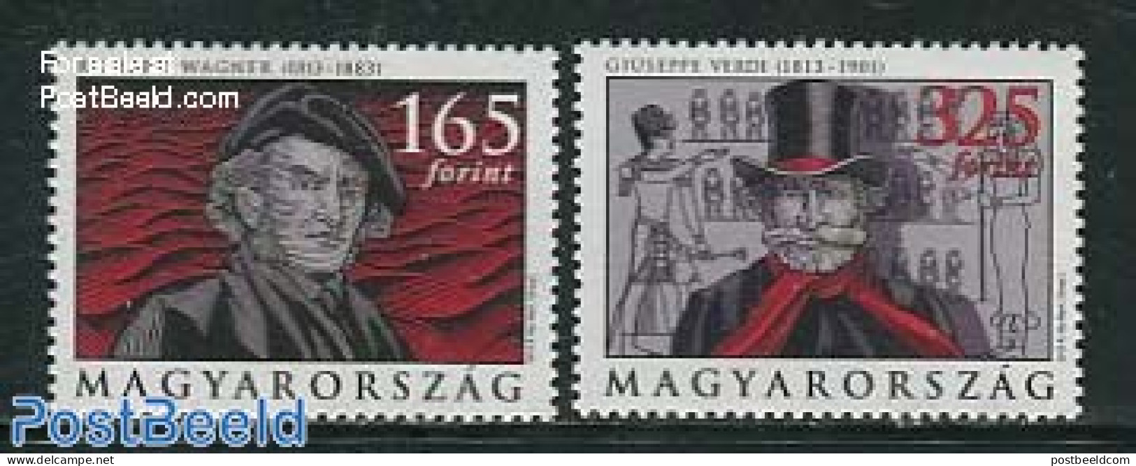 Hungary 2013 Wagner, Verdi 2v, Mint NH, Performance Art - Music - Unused Stamps