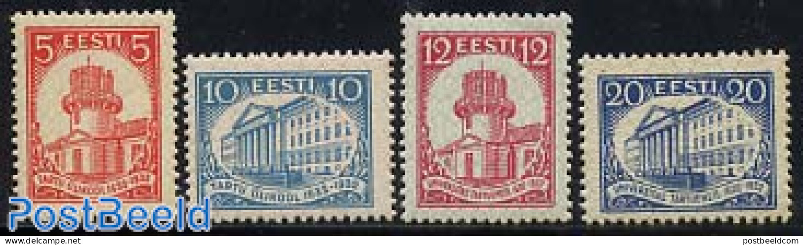 Estonia 1932 Tartu University 4v, Unused (hinged), Science - Astronomy - Education - Astrología