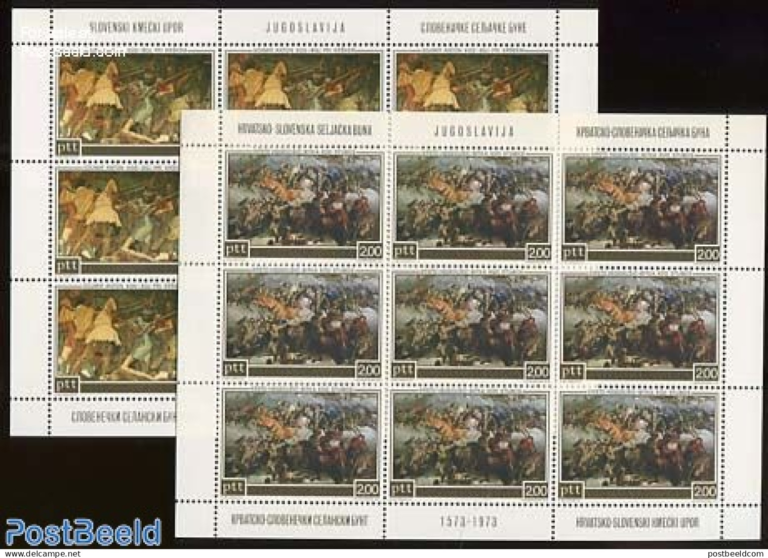 Yugoslavia 1973 Farmers Uprising 2 M/ss, Mint NH, Art - Paintings - Unused Stamps