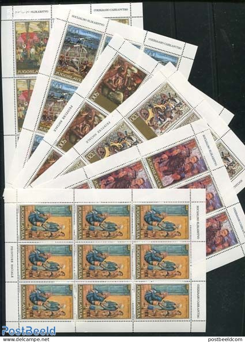 Yugoslavia 1975 Paintings 6 M/ss, Mint NH, Art - Paintings - Unused Stamps