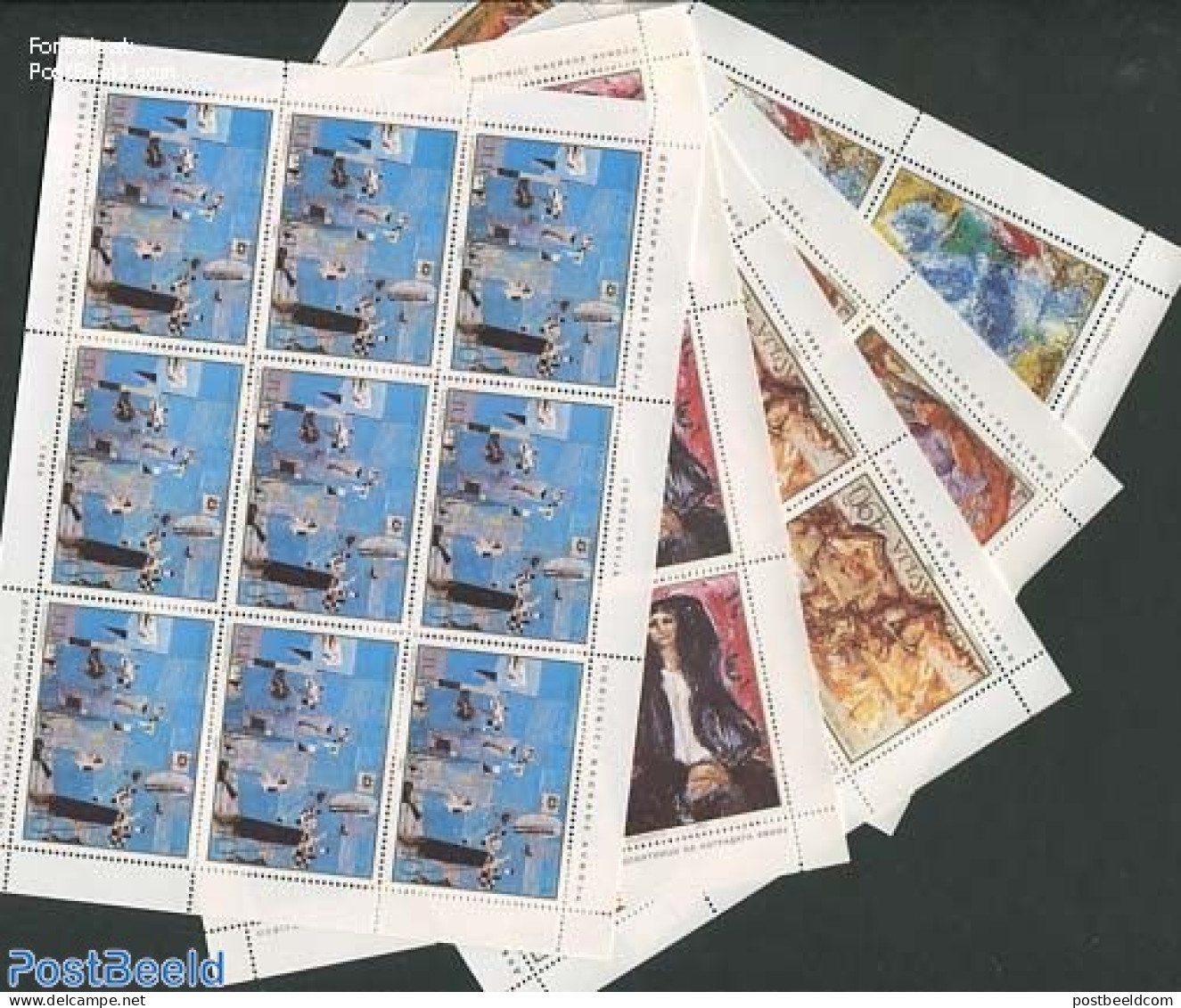 Yugoslavia 1980 Modern Art 5 M/ss, Mint NH, Art - Modern Art (1850-present) - Paintings - Unused Stamps