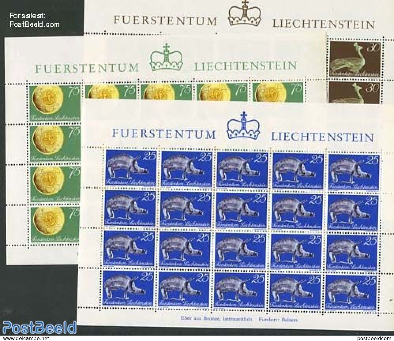 Liechtenstein 1971 Art Treasures 3 M/ss, Mint NH, Nature - Animals (others & Mixed) - Birds - Cat Family - Unused Stamps