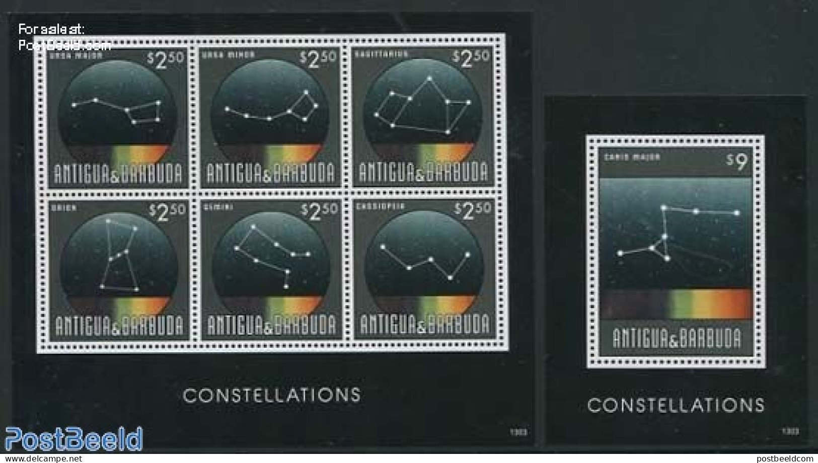Antigua & Barbuda 2013 Constellations 2 S/s, Mint NH, Science - Antigua And Barbuda (1981-...)